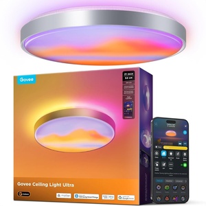 Govee Ceiling Light Ultra 21 Inch, 5000LM Smart Flush Mount Ceiling Light Fixture, Compatible with Matter & Alexa, RGBIC & Tunable White 2700K-6500K, DIY Ceiling Canvas for Bedroom, Living Room