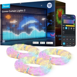 Govee Curtain Lights 2, 520 LEDs, Smart LED Curtain Light with DIY GIF AIGC, Non-Splicable, RGBIC Color Changing Holiday Lights for Indoor Outdoor Bedroom Window Decor, IP65 Waterproof, 4.9×6.6ft(14.8 x 6.6FT)
