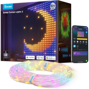 Govee Curtain Lights 2, 520 LEDs, Smart LED Curtain Light with DIY GIF AIGC, Non-Splicable, RGBIC Color Changing Holiday Lights for Indoor Outdoor Bedroom Window Decor, IP65 Waterproof, 4.9×6.6ft(4.9 x 6.6FT)