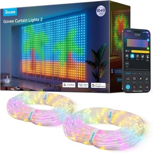 Govee Curtain Lights 2, 520 LEDs, Smart LED Curtain Light with DIY GIF AIGC, Non-Splicable, RGBIC Color Changing Holiday Lights for Indoor Outdoor Bedroom Window Decor, IP65 Waterproof, 4.9×6.6ft(9.8 x 6.6FT)