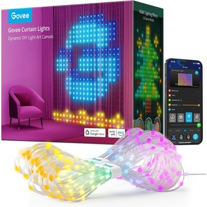 Govee Curtain Lights, Smart LED Color Changing Wall Lights, Dynamic DIY Curtain String Lights for Bedroom Living Room Holiday Decor, Outdoor IP65 Waterproof，4.9×6.6ft, 520 RGBIC LED(1)