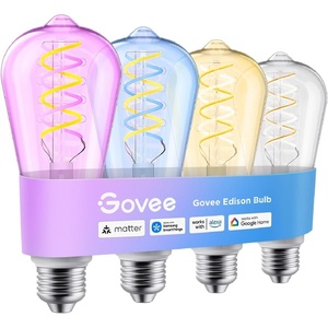 Govee Edison Bulbs, Smart Vintage Light Bulbs, RGB Color Changing and Tunable White, Compatible with Matter, Alexa & Google Assistant, LED Filament Bulb, ST19(58), E26 Base for Home Decor, 4 Pack