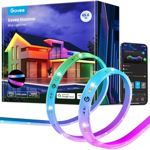 Govee Outdoor LED Strip Lights RGBIC with Warm and Cold White, 65.6ft 2.4G WiFi Smart Outdoor Lights, IP65 Waterproof, Work with Alexa and Google Assistant, App Control, for Porch, Patio, Eave, Party(65.6 ft)