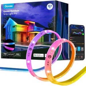 Govee Outdoor LED Strip Lights RGBIC with Warm and Cold White, 65.6ft 2.4G WiFi Smart Outdoor Lights, IP65 Waterproof, Work with Alexa and Google Assistant, App Control, for Porch, Patio, Eave, Party(32.8 ft)