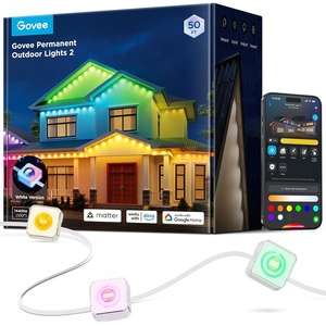 Govee Permanent Outdoor Lights 2, 150ft RGBIC Outdoor Lights with 16 Million Colors and 100 Scene Modes, IP67 Waterproof, Holiday & Party Decorations, Works with Alexa, Google Assistant, White(White)
