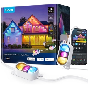 Govee Permanent Outdoor Lights Prism, 200ft with 72 Triple-Color Lighting Heads, 100+ Scene Modes, Up to 60lm for Outdoor Decor, IP68 Waterproof, Works with Alexa, Google Assistant & Matter, White(100ft)