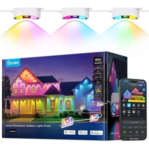 Govee Permanent Outdoor Lights Prism, 200ft with 72 Triple-Color Lighting Heads, 100+ Scene Modes, Up to 60lm for Outdoor Decor, IP68 Waterproof, Works with Alexa, Google Assistant & Matter, White(150ft)