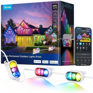 Govee Permanent Outdoor Lights Prism, 200ft with 72 Triple-Color Lighting Heads, 100+ Scene Modes, Up to 60lm for Outdoor Decor, IP68 Waterproof, Works with Alexa, Google Assistant & Matter, White(200ft)