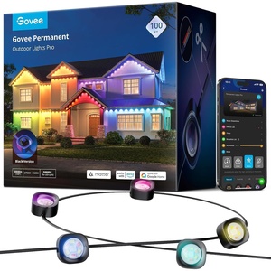 Govee Permanent Outdoor Lights Pro, 200ft with 120 RGBIC LED Lights for Daily and Accent Lighting, 75 Scene Modes for Patio Decor, IP67 Waterproof, Works with Alexa, Google Assistant, Matter, White(Black)