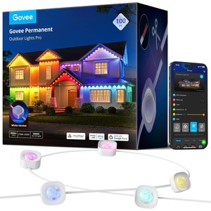 Govee Permanent Outdoor Lights Pro, 200ft with 120 RGBIC LED Lights for Daily and Accent Lighting, 75 Scene Modes for Patio Decor, IP67 Waterproof, Works with Alexa, Google Assistant, Matter, White(White)