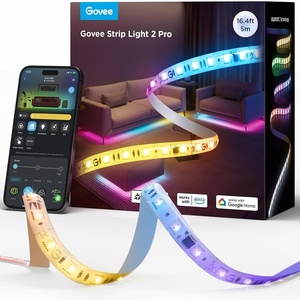 Govee RGBIC Strip Light 2 Pro with Matter, 32.8ft Wi-Fi LED Lights for Bedroom, Cabinet, Party, TV and Gaming Desk, Smart Led Strip Lights Compatible with Alexa and Google Assistant, Home Decor(16.4ft)