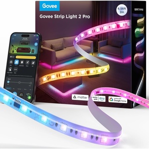 Govee RGBIC Strip Light 2 Pro with Matter, 32.8ft Wi-Fi LED Lights for Bedroom, Cabinet, Party, TV and Gaming Desk, Smart Led Strip Lights Compatible with Alexa and Google Assistant, Home Decor(6.56ft)