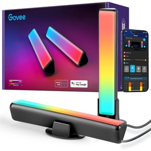 Govee Smart LED Light Bars, Work with Alexa and Google Assistant, RGBICWW WiFi TV Backlights with Scene and Music Modes for Gaming, PC, Living Room Decoration, Black(Black)