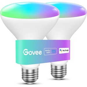 Govee Smart Light Bulbs, 1200 Lumens Dimmable BR30 Bulbs, RGBWW Color Changing Light Bulb, Flood Light Bulbs Work with Alexa, Google Assistant, WiFi & Bluetooth LED Bulbs, Music Sync, 2 Pack(2)