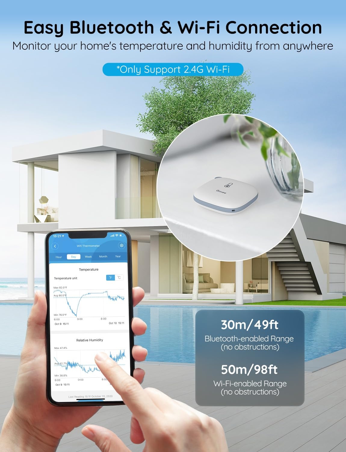 image:imageGovee WiFi Temperature Sensor H5179 Smart Hygrometer Thermometer with App Notification 2 Years Data Storage Export Remote Monitor for Room Greenhouse Incubator Wine Cellar 2 Pack2